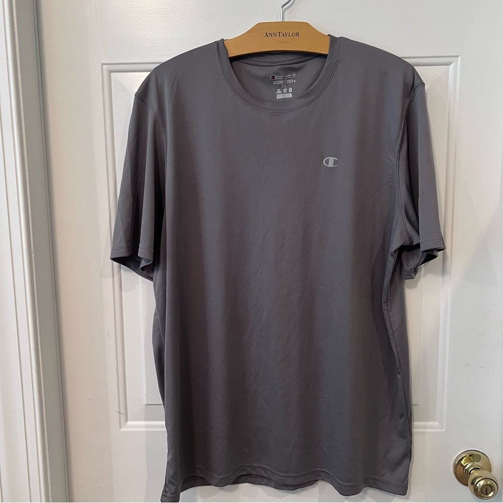 Champion Classic Tshirt Mens Large Charcoal Grey Logo Short Sleeve Tee Size XL
